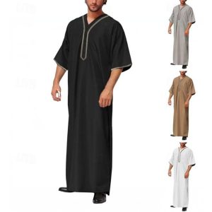 Ethnic & Cultural Costumes |   Men’s Robe Thobe / Jubba Religious Saudi Arabic Arabian Muslim Ramadan Adults’ Blouse khaki Cosplay & Costumes Ethnic & Cultural Costumes