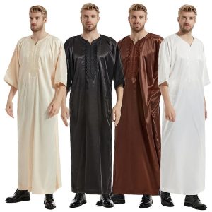 Ethnic & Cultural Costumes |   Men’s Robe Thobe / Jubba Religious Saudi Arabic Arabian Muslim Ramadan Adults Leotard / Onesie Beige Cosplay & Costumes Beige