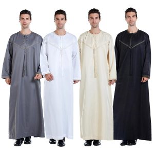 Ethnic & Cultural Costumes |   Men’s Robe Thobe / Jubba Religious Saudi Arabic Arabian Muslim Ramadan Adults Leotard / Onesie Beige Cosplay & Costumes Beige