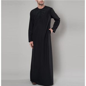 Ethnic & Cultural Costumes |   Men’s Robe Thobe / Jubba Religious Saudi Arabic Arabian Muslim Ramadan Adults Leotard / Onesie Black Cosplay & Costumes Black