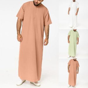 Ethnic & Cultural Costumes |   Men’s Robe Thobe / Jubba Religious Saudi Arabic Arabian Muslim Ramadan Adults Leotard / Onesie White Cosplay & Costumes Ethnic & Cultural Costumes