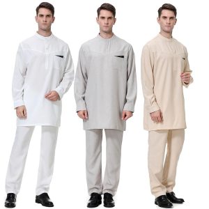 Ethnic & Cultural Costumes |   Men’s Robe Thobe / Jubba Religious Saudi Arabic Arabian Muslim Ramadan Adults Top Pants Grey Cosplay & Costumes Ethnic & Cultural Costumes