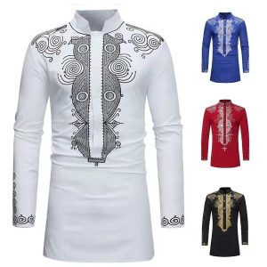 Ethnic & Cultural Costumes |   Men’s Shirt Modern African Outfits African Print Dashiki Masquerade Adults Shirt Party Wine Cosplay & Costumes Ethnic & Cultural Costumes