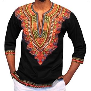 Ethnic & Cultural Costumes |   Men’s T-shirt Modern African Outfits African Print Dashiki Masquerade Adults T-shirt Party Black Cosplay & Costumes Black