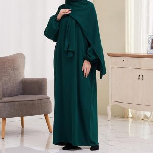 Ethnic & Cultural Costumes |   Muslim Abaya Dress With Hijab Scarfs Scarf Wrap Arabian Adults Women’s Religious Saudi Arabic Dress For Ramadan Dark Green Cosplay & Costumes Dark Green