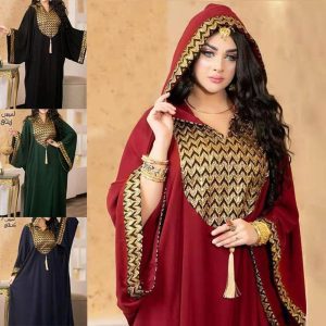 Ethnic & Cultural Costumes |   Muslim Dress Hooded Jalabiya Kaftan For Women Dubai Style Arabian Adults Religious Saudi Arabic Dress Abaya For Ramadan Green Cosplay & Costumes Ethnic & Cultural Costumes