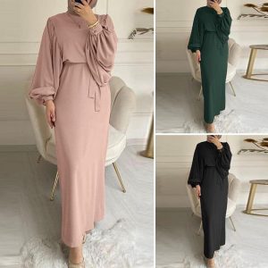 Ethnic & Cultural Costumes |   Women’s Abaya Dress Arabian Muslim Maxi Dress With Belt Religious Saudi Arabic Dress For Ramadan Adults Pink Cosplay & Costumes Ethnic & Cultural Costumes