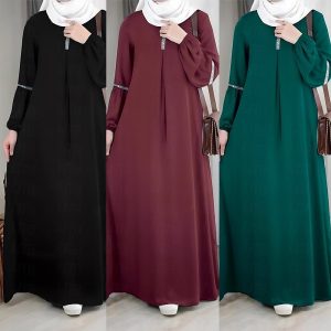 Ethnic & Cultural Costumes |   Women’s Dress Abaya Kaftan Dress Dubai Islamic Arabic Arabian Muslim Ramadan Adults’ Dress Green Cosplay & Costumes Ethnic & Cultural Costumes