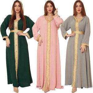 Ethnic & Cultural Costumes |   Women’s Dress Abaya Religious Saudi Arabic Arabian Muslim Ramadan Adults Dress Grey Cosplay & Costumes Ethnic & Cultural Costumes