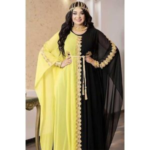 Ethnic & Cultural Costumes |   Women’s Dress Abaya Religious Saudi Arabic Arabian Muslim Ramadan Adults Dress Yellow Cosplay & Costumes Ethnic & Cultural Costumes