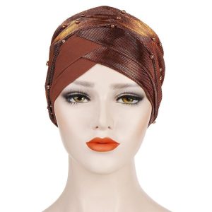 Ethnic & Cultural Costumes |   Women’s Hat Hijab / Khimar Religious Arabian Muslim Ramadan Solid Colored Adults Headpiece Red coffee Cosplay & Costumes Ethnic & Cultural Costumes