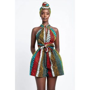 Ethnic & Cultural Costumes |   Women’s Romper Modern African Outfits Boho African Print Kitenge Main Actress Masquerade Adults Dress Party Rainbow Cosplay & Costumes Ethnic & Cultural Costumes