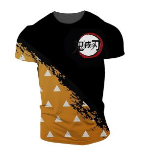 Everyday Cosplay Anime Hoodies & T-Shirts |   Agatsuma Zenitsu T-shirt Anime Cartoon Anime 3D Classic Retro Vintage For Men’s Adults’ Masquerade Back To School 3D Print Yellow Cosplay & Costumes Everyday Cosplay Anime Hoodies & T-Shirts