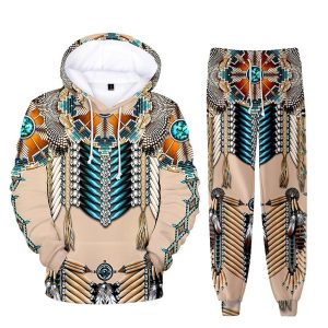 Everyday Cosplay Anime Hoodies & T-Shirts |   American Indian Totem Pants Outfits Hoodie Anime 3D Front Pocket Graphic For Couple’s Men’s Women’s Adults’ 3D Print Casual Daily Blue Cosplay & Costumes Blue