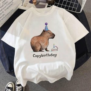 Everyday Cosplay Anime Hoodies & T-Shirts |   Animal Capybara T-shirt Anime Cartoon Anime Classic Street Style For Couple’s Men’s Women’s Adults’ Hot Stamping Casual Daily White Cosplay & Costumes Everyday Cosplay Anime Hoodies & T-Shirts