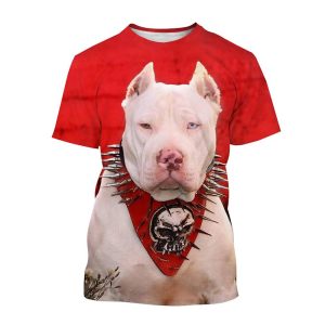 Everyday Cosplay Anime Hoodies & T-Shirts |   Animal Cat Pit Bull T-shirt Anime 3D Graphic For Couple’s Men’s Women’s Adults’ Masquerade 3D Print Casual Daily Red Cosplay & Costumes Everyday Cosplay Anime Hoodies & T-Shirts