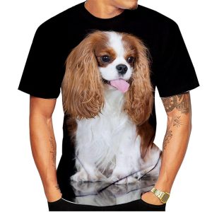 Everyday Cosplay Anime Hoodies & T-Shirts |   Animal Dog Cavalier King Charles Spaniel T-shirt Anime 3D Graphic For Couple’s Men’s Women’s Adults’ Masquerade 3D Print Casual Daily Black Cosplay & Costumes Black