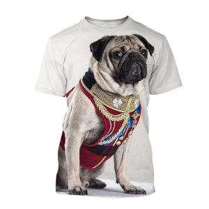 Everyday Cosplay Anime Hoodies & T-Shirts |   Animal Dog Pug T-shirt Anime 3D Graphic For Couple’s Men’s Women’s Adults’ Masquerade 3D Print Casual Daily White Cosplay & Costumes Everyday Cosplay Anime Hoodies & T-Shirts