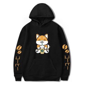 Everyday Cosplay Anime Hoodies & T-Shirts |   Animal Dog Shiba Inu Hoodie Cartoon Manga Anime Front Pocket Graphic For Couple’s Men’s Women’s Adults’ Hot Stamping Black Cosplay & Costumes Black