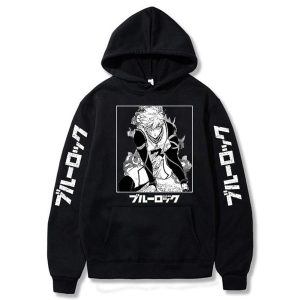 Everyday Cosplay Anime Hoodies & T-Shirts |   Blue Lock Isagi Yoichi Hoodie Cartoon Manga Print Front Pocket Graphic For Couple’s Men’s Women’s Adults’ Masquerade Hot Stamping Casual Daily Black Cosplay & Costumes Black