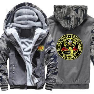 Everyday Cosplay Anime Hoodies & T-Shirts |   Cobra Kai Karate Kid Hoodie Anime Outerwear Anime Graphic For Couple’s Men’s Women’s Adults’ Hot Stamping Casual Daily Dark Gray Cosplay & Costumes Dark Gray