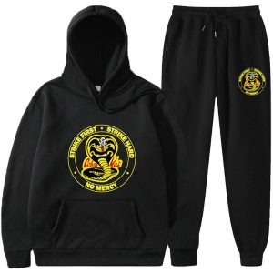 Everyday Cosplay Anime Hoodies & T-Shirts |   Cobra Kai Karate Kid Pants Outfits Hoodie Anime Harajuku Graphic Kawaii For Couple’s Men’s Women’s Adults’ Back To School Hot Stamping Black Cosplay & Costumes Black