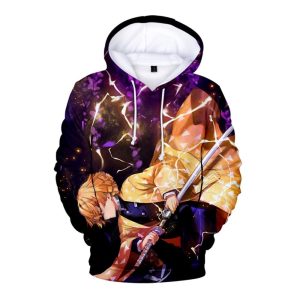 Everyday Cosplay Anime Hoodies & T-Shirts |   Cosplay Agatsuma Zenitsu Cartoon Back To School Anime 3D 3D Printing Graphic For Men’s Women’s Adults’ Back To School 3D Print Purple Cosplay & Costumes Everyday Cosplay Anime Hoodies & T-Shirts