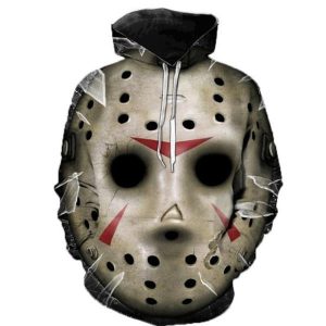 Everyday Cosplay Anime Hoodies & T-Shirts |   Friday the 13th Jason Voorhees Hoodie Cartoon Manga Anime 3D Front Pocket Graphic For Couple’s Men’s Women’s Adults’ Halloween Carnival Masquerade 3D Print Casual Daily White Cosplay & Costumes Everyday Cosplay Anime Hoodies & T-Shirts