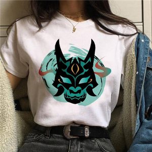 Everyday Cosplay Anime Hoodies & T-Shirts |   Genshin Impact Xiao T-shirt Anime Cartoon Anime Harajuku Graphic Kawaii For Couple’s Men’s Women’s Adults’ Back To School Hot Stamping White Cosplay & Costumes Everyday Cosplay Anime Hoodies & T-Shirts