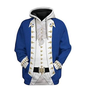 Everyday Cosplay Anime Hoodies & T-Shirts |   George Washington George Smith Patton Alexander Hamilton Hoodie Cartoon Manga Anime 3D Front Pocket Graphic For Men’s Adults’ Halloween Carnival Masquerade 3D Print Casual Daily Blue Cosplay & Costumes Blue