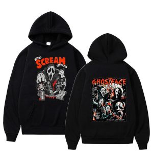 Everyday Cosplay Anime Hoodies & T-Shirts |   Halloween Scream Ghostface Skull Skeleton Hoodie Print Front Pocket Graphic For Couple’s Men’s Women’s Adults’ Halloween Carnival Masquerade Hot Stamping Halloween Casual Daily Black Cosplay & Costumes Black