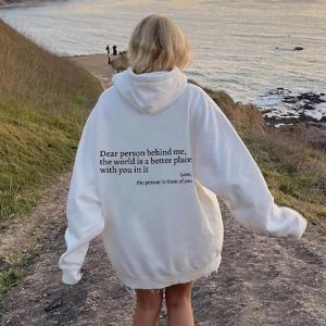 Everyday Cosplay Anime Hoodies & T-Shirts |   Hoodie Sweatshirt Pullover Letter Front Pocket For Women’s Adults’ Hot Stamping Street Casual Daily White Cosplay & Costumes Everyday Cosplay Anime Hoodies & T-Shirts