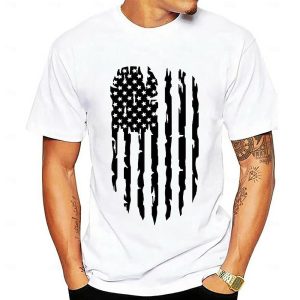 Everyday Cosplay Anime Hoodies & T-Shirts |   Independence Day July 4 USA Flag T-shirt Cartoon Manga USA Flag Harajuku Graphic Kawaii For Couple’s Men’s Women’s Adults’ Masquerade 4th of July Hot Stamping Festival White Pattern Cosplay & Costumes Everyday Cosplay Anime Hoodies & T-Shirts