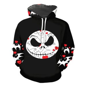 Everyday Cosplay Anime Hoodies & T-Shirts |   Inspired by The Nightmare Before Christmas Sally Jack Skellington Hoodie Cartoon 3D Harajuku Graphic Kawaii Hoodie For Men’s Women’s Unisex Adults’ 3D Print Polyster Black Cosplay & Costumes Black