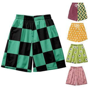 Everyday Cosplay Anime Hoodies & T-Shirts |   Kamado Nezuko Agatsuma Zenitsu Kamado Tanjirou Beach Shorts Board Shorts Back To School Anime 3D Harajuku Graphic Kawaii For Couple’s Men’s Women’s Adults’ Back To School 3D Print Green Cosplay & Costumes Everyday Cosplay Anime Hoodies & T-Shirts