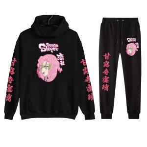 Everyday Cosplay Anime Hoodies & T-Shirts |   Kanroji Mitsuri Pants Outfits Hoodie Anime Front Pocket Graphic For Couple’s Men’s Women’s Adults’ Hot Stamping Casual Daily Pink Cosplay & Costumes Everyday Cosplay Anime Hoodies & T-Shirts