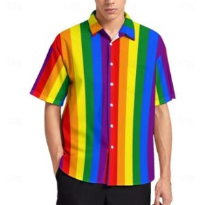 Everyday Cosplay Anime Hoodies & T-Shirts |   LGBT LGBTQ Rainbow Flag Blouse / Shirt Rainbow Graphic For Men’s Adults’ Masquerade 3D Print Pride Parade Pride Month Green Cosplay & Costumes Everyday Cosplay Anime Hoodies & T-Shirts