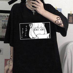 Everyday Cosplay Anime Hoodies & T-Shirts |   Loid Forger Yor Forger Anya Forger T-shirt Cartoon Manga Anime Harajuku Graphic Kawaii T-shirt For Men’s Women’s Unisex Adults’ 3D Print 100% Polyester Black Cosplay & Costumes Black