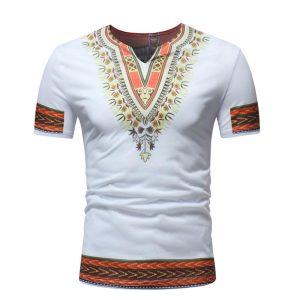 Everyday Cosplay Anime Hoodies & T-Shirts |   Men’s T-shirt Modern African Outfits African Print Dashiki Masquerade Adults T-shirt Party White Cosplay & Costumes Everyday Cosplay Anime Hoodies & T-Shirts