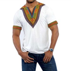 Everyday Cosplay Anime Hoodies & T-Shirts |   Men’s T-shirt Modern African Outfits African Print Dashiki Masquerade Adults T-shirt Party White Cosplay & Costumes Everyday Cosplay Anime Hoodies & T-Shirts