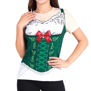 Everyday Cosplay Anime Hoodies & T-Shirts |   Oktoberfest Beer Bavarian T-shirt Anime 3D Graphic For Women’s Adults’ Carnival Oktoberfest Beer Masquerade 3D Print Casual Daily Festival Green Cosplay & Costumes Everyday Cosplay Anime Hoodies & T-Shirts