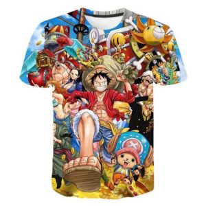 Everyday Cosplay Anime Hoodies & T-Shirts |   One Piece Cosplay T-shirt Cartoon Manga Print Graphic For Couple’s Men’s Women’s Adults’ Carnival Masquerade 3D Print Party Festival Blue Cosplay & Costumes Blue