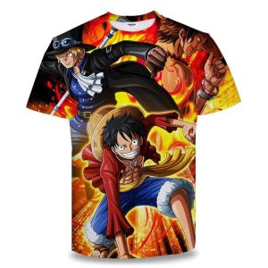 Everyday Cosplay Anime Hoodies & T-Shirts |   One Piece Cosplay T-shirt Cartoon Manga Print Graphic For Couple’s Men’s Women’s Adults’ Carnival Masquerade 3D Print Party Festival Red Cosplay & Costumes Everyday Cosplay Anime Hoodies & T-Shirts