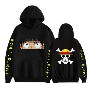 Everyday Cosplay Anime Hoodies & T-Shirts |   One Piece Film: Red Burukku Hoodie Cartoon Manga Anime Front Pocket Graphic For Couple’s Men’s Women’s Adults’ Hot Stamping Casual Daily Black Cosplay & Costumes Black