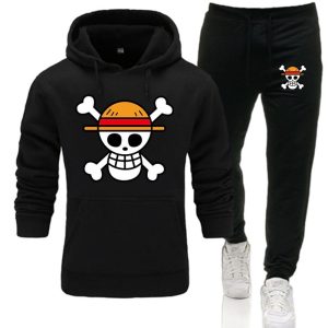 Everyday Cosplay Anime Hoodies & T-Shirts |   One Piece Film: Red Monkey D. Luffy Pants Outfits Hoodie Anime Front Pocket Graphic For Couple’s Men’s Women’s Adults’ Hot Stamping Black Cosplay & Costumes Black