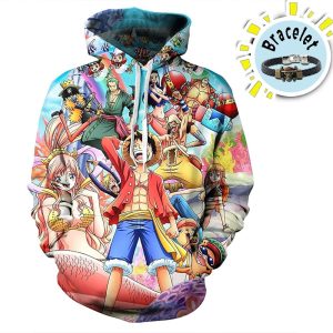 Everyday Cosplay Anime Hoodies & T-Shirts |   One Piece Film: Red Portgas D. Ace Hoodie Cartoon Manga Anime Front Pocket Graphic Hoodie For Men’s Women’s Unisex Adults’ 3D Print 100% Polyester with Bracelet Blue Cosplay & Costumes Blue