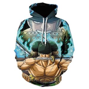 Everyday Cosplay Anime Hoodies & T-Shirts |   One Piece Film: Red Roronoa Zoro Hoodie Cartoon Manga Anime 3D Front Pocket Graphic For Couple’s Men’s Women’s Adults’ 3D Print Sky Blue Cosplay & Costumes Everyday Cosplay Anime Hoodies & T-Shirts