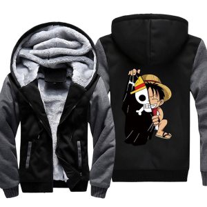 Everyday Cosplay Anime Hoodies & T-Shirts |   One Piece Monkey D. Luffy Hoodie Anime Outerwear Anime Graphic For Couple’s Men’s Women’s Adults’ Hot Stamping Casual Daily Dark Gray Cosplay & Costumes Dark Gray