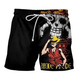 Everyday Cosplay Anime Hoodies & T-Shirts |   One Piece Monkey D. Luffy Portgas D. Ace Beach Shorts Board Shorts Back To School Anime Harajuku Graphic Kawaii For Couple’s Men’s Women’s Adults’ Back To School Hot Stamping Black Cosplay & Costumes Black