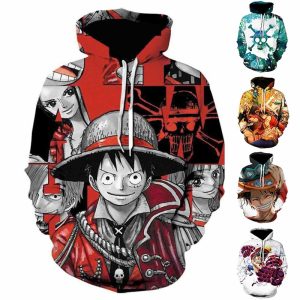 Everyday Cosplay Anime Hoodies & T-Shirts |   One Piece Monkey D. Luffy Roronoa Zoro Hoodie Anime Cartoon Anime 3D 3D Harajuku Graphic For Couple’s Men’s Women’s Adults’ Back To School 3D Print Red Cosplay & Costumes Everyday Cosplay Anime Hoodies & T-Shirts